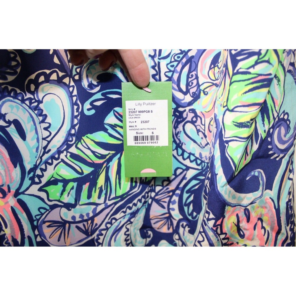 Lilly Pulitzer Lela Hanging With The Fronds Silk Slip Double V-Neck Dress Size S - Picture 5 of 11